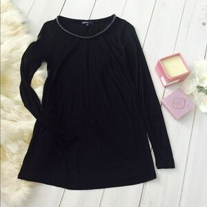 GAP Beaded Neckline Black Maternity Shirt